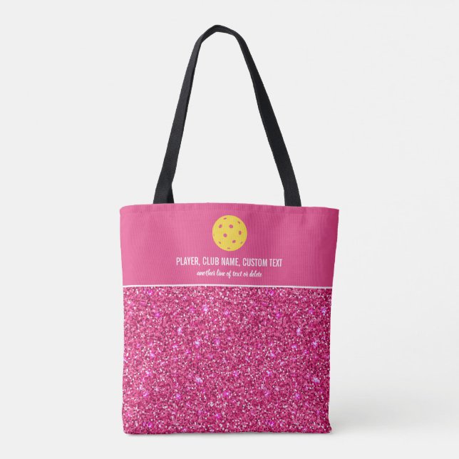 Bolso De Tela Purpurina rosa brillante Personalizado de impresió (Reverso)