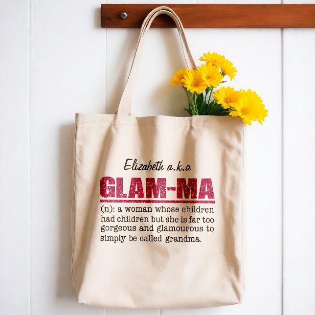 Bolso De Tela Purpurina Rosa Caliente Faux Glam-Mamáes (Great Mother's day gift! Stay classy and let everyone know age is truly just a state of mind!)