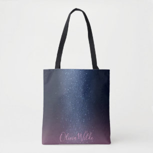 Bolso De Tela Purpurina rosa y negro de moda personalizado