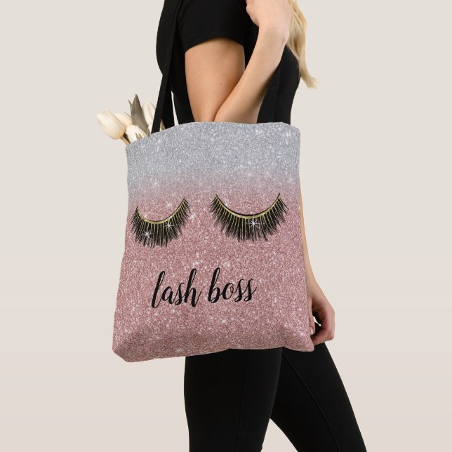 Bolso De Tela Purpurina subió del oro del artista de maquillaje (Detalle)
