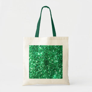 Bolso De Tela Purpurina verde glamoroso