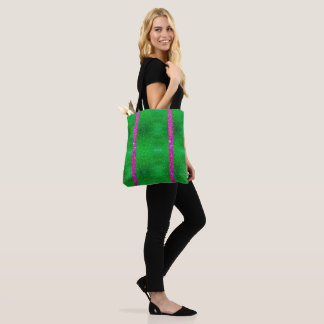 Bolso De Tela purpurina verde rosa Glitz Tote Sororidad!