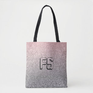 Bolso De Tela Purpurina vintage monograma personalizado brilland