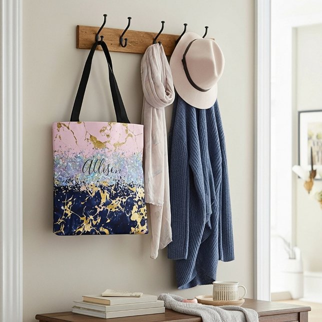 Bolso De Tela Purpurina y mármol personalizado (Subido por el creador)