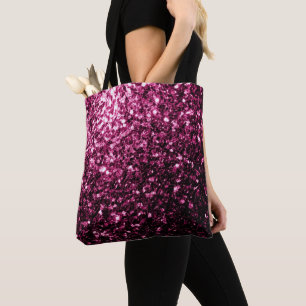 Bolso De Tela Purpurinas brillantes de color rosa oscuro