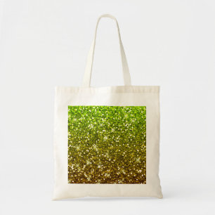 Bolso De Tela Purpurinas de oro verde brillante