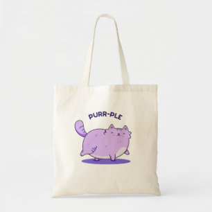 Bolso De Tela Purr-ple Funny Fat Kitty Cat Pun