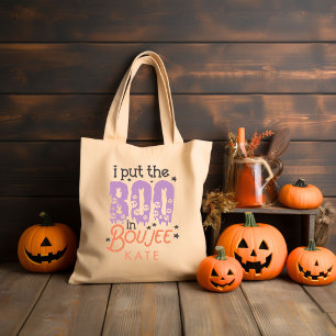 Bolso De Tela Puse el libro en el boujee Retro Groovy Halloween