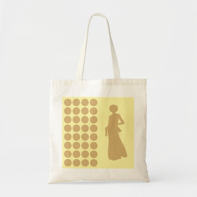 Bolso De Tela Putty Cream Neutral Dots Fashion Silhouette (Frente)