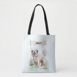 Bolso De Tela Pyrenean Shepherd Watercolor Personalized Dog