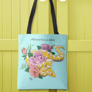 Bolso De Tela Python albino blanco amarillo