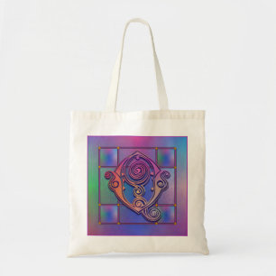 Bolso De Tela Q "Vidrio de lluvia azul" Personalizado Monograma