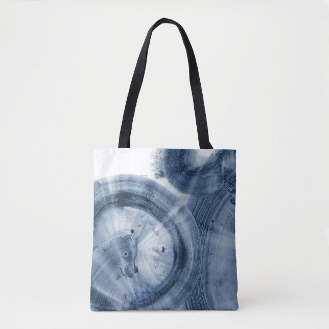 Bolso De Tela Quasares - Círculos Azules Inky (Anverso)