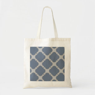Bolso De Tela Quatrefoil azul-gris