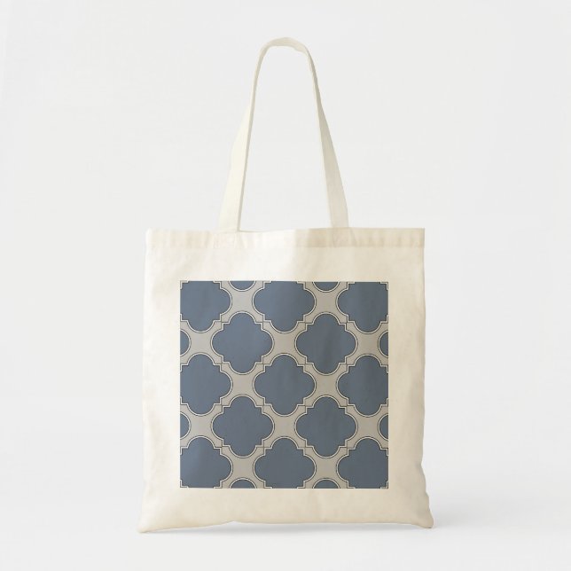 Bolso De Tela Quatrefoil azul-gris (Frente)