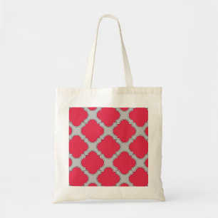 Bolso De Tela Quatrefoil rojo y gris