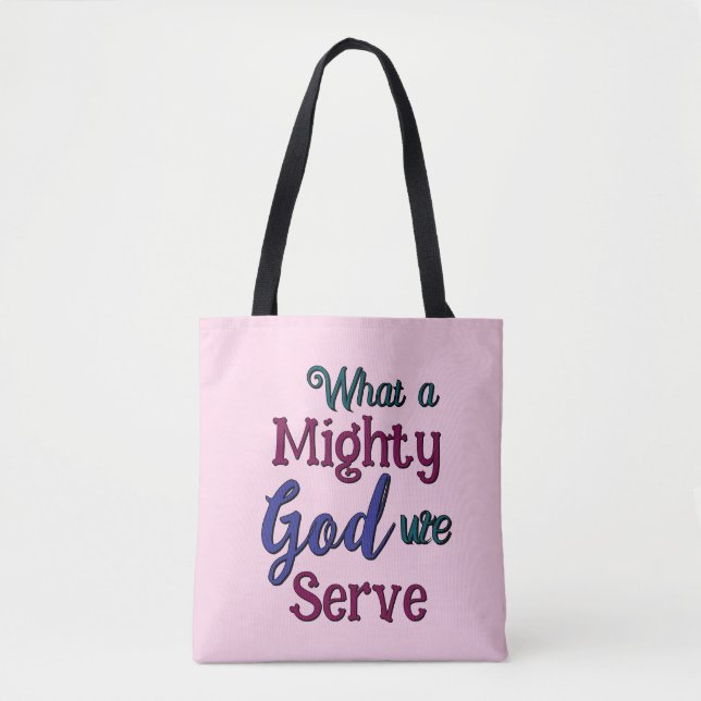 Bolso De Tela Qué Dios poderoso (Anverso)