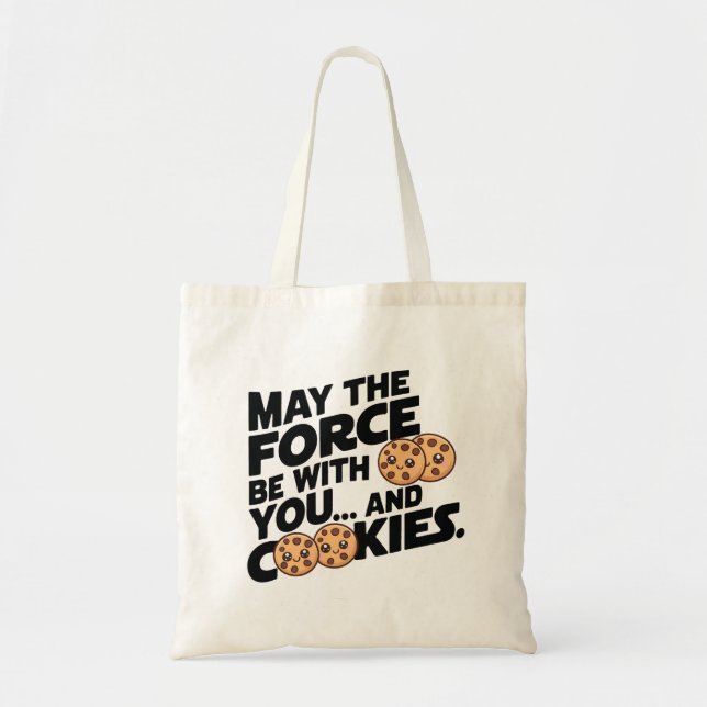 Bolso De Tela Que la fuerza esté contigo y las galletas (Frente)