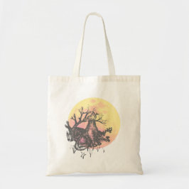Bolso De Tela Que la guía de la luna, lobo en la luna y letras e