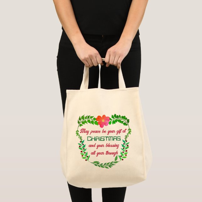 BOLSO DE TELA QUE LA PAZ SEA TU REGALO A LOS NAVIDADES (Anverso (producto))