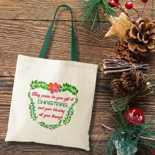 BOLSO DE TELA QUE LA PAZ SEA TU REGALO A LOS NAVIDADES