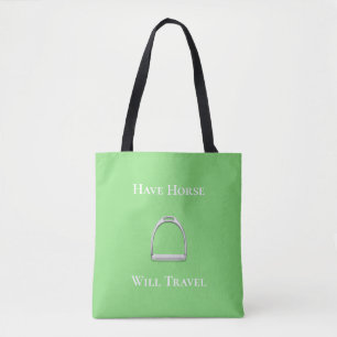 Bolso De Tela "Que los caballos viajen" Stirrup Iron Lime Green