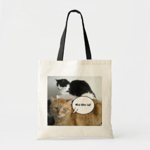 Bolso De Tela ¿Qué otro gato?/Naranja Tabby Humor