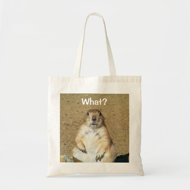 Bolso De Tela "¿Qué?" Prairie Dog Totebag (Frente)