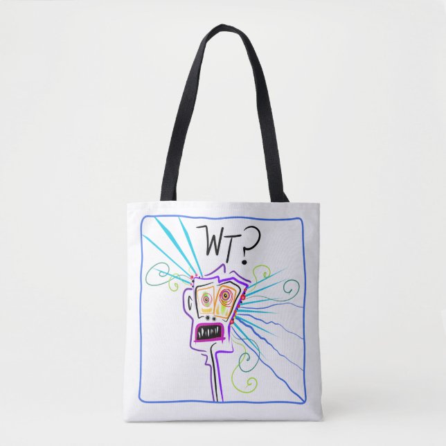 Bolso De Tela ¿QUÉ? ¿¿QUÉ?? EMOJI Meemogie (Anverso)