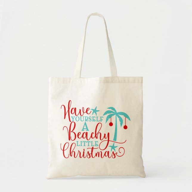 Bolso De Tela Que tengas pequeños Navidades de playa (Frente)