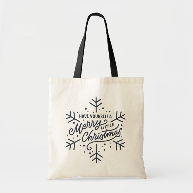 Bolso De Tela Que tengas unos buenos Navidades - Copo de nieve (Frente)
