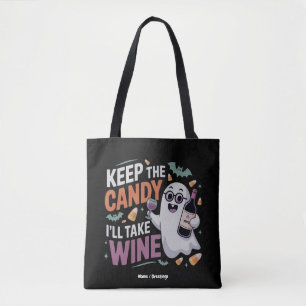 Bolso De Tela Quédate con los dulces, tomaré el vino divertido H