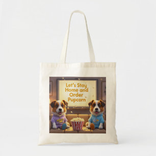 Bolso De Tela Quedémonos en casa y ordenemos perros de caricatur