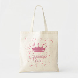 Bolso De Tela Queens Rule Pink Crown 