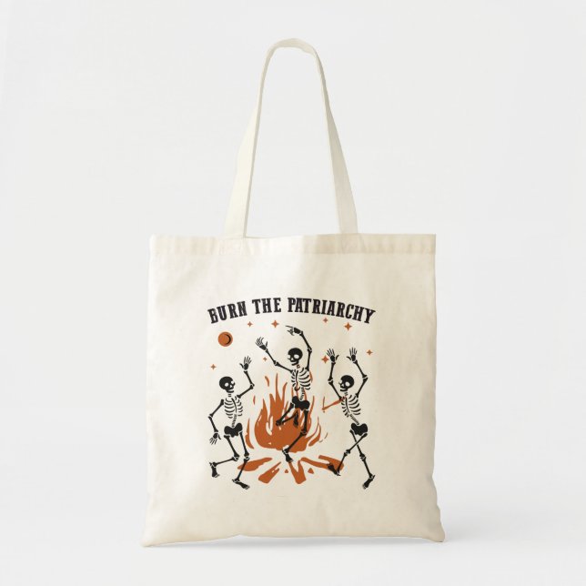 Bolso De Tela Quemar los esqueletos feministas espeluznantes del (Frente)