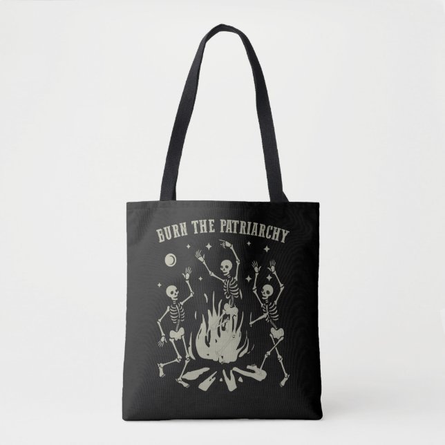 Bolso De Tela Quemar los esqueletos feministas espeluznantes del (Anverso)