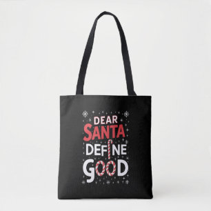 Bolso De Tela Querido Santa Define Buen Navidad Vacaciones Xmas