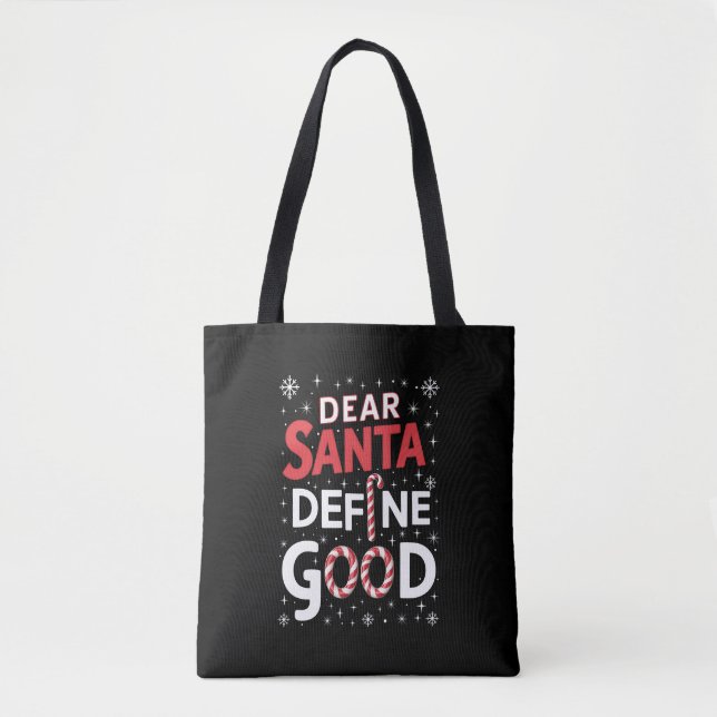 Bolso De Tela Querido Santa Define Buenos Navidades Navidad (Anverso)
