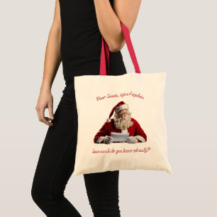 Bolso De Tela Querido Santa. Funny Santa Claus, feriado de Navid