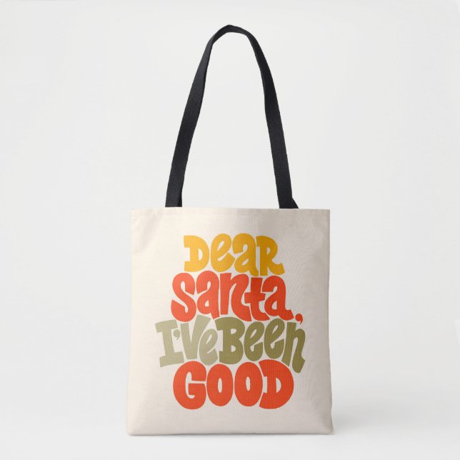 Bolso De Tela Querido Santa, he sido un buen diseño (Anverso)