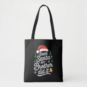 Bolso De Tela Querido Santa Mi Hermano Lo Hizo Funny Navidad