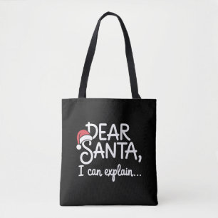 Bolso De Tela Querido Santa Puedo Explicar Divertida Fiesta de N