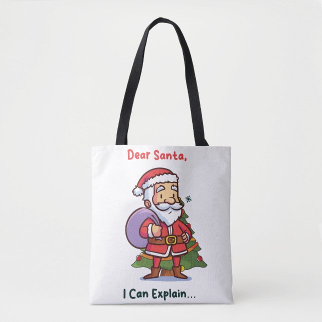 Bolso De Tela Querido Santa, puedo explicarlo - Navidades divert (Anverso)