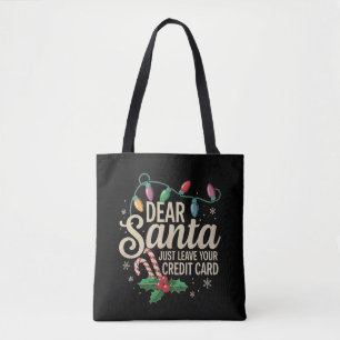 Bolso De Tela Querido Santa Simplemente Deja Tu Tarjeta De Crédi