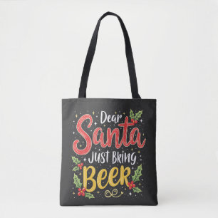 Bolso De Tela Querido Santa, Solo Trae Cerveza Santa Claus