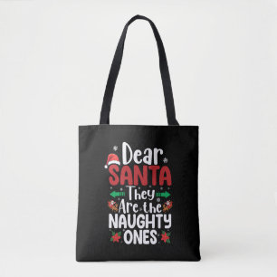 Bolso De Tela Querido Santa Son Unos Traviesos Navidad Coinciden