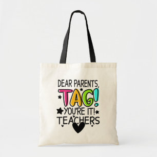 Bolso De Tela Queridos padres etiquetan que te encanta a los pro