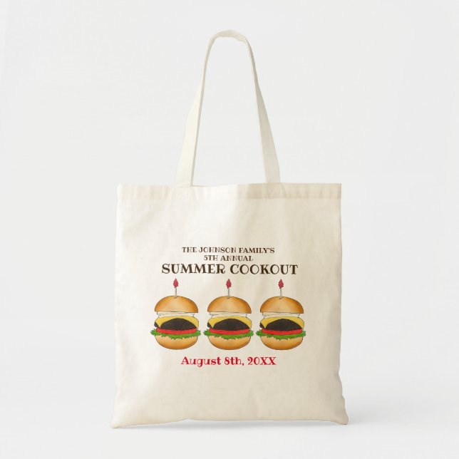 Bolso De Tela Queso Burger Cheeseburger BBQ Cocina de Barbacoa (Frente)