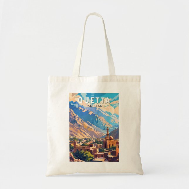 Bolso De Tela Quetta Pakistan Viaje de arte (Frente)