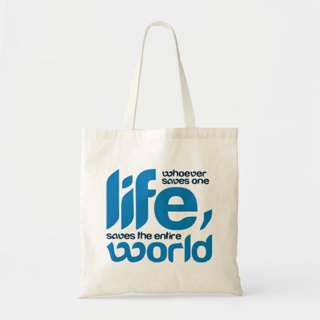 Bolso De Tela Quien salva una vida (Frente)